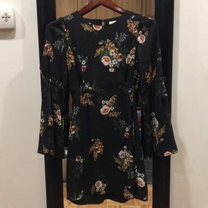 Floral Dress with Bell Sleeves